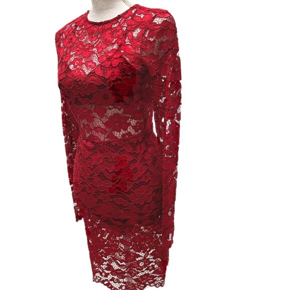 Lovers & Friends Red Floral Lace Dress XSMALL - Picture 2 of 3
